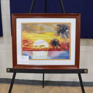 "Sunset and Palm Trees" Framed Painting