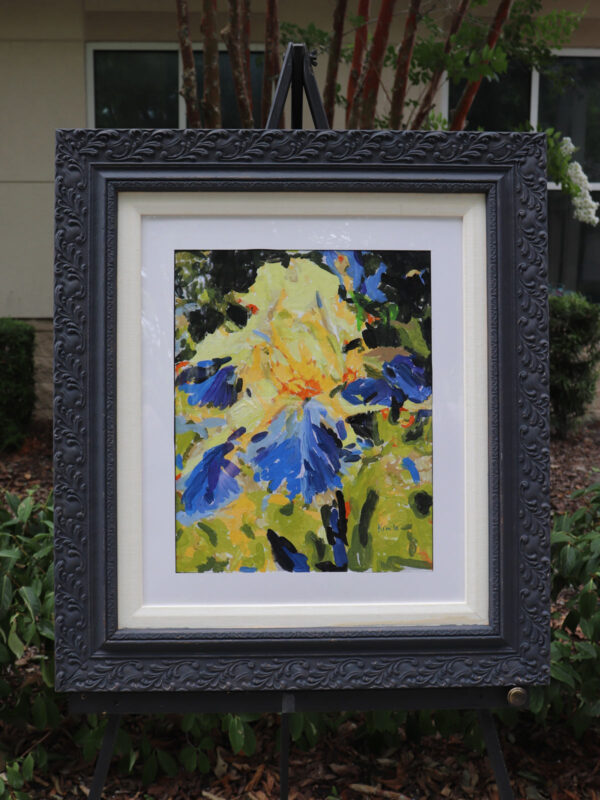 "Yellow and Blue Orchid" Framed Painting