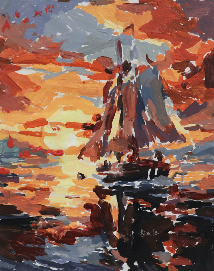 "Boat and Sunset" by Kim Le of Pine Castle