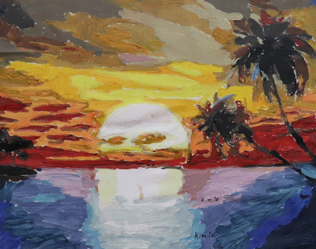 "Sunset and Palm Trees" by Kim Le of Pine Castle