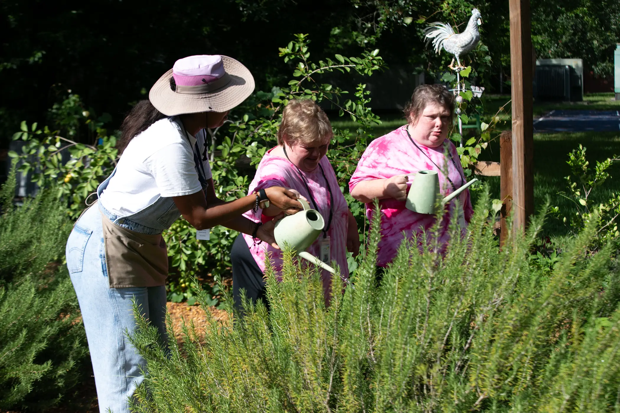 Emily and Sarah in the garden