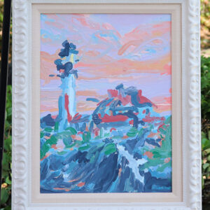 "Lighthouse at Dawn" Framed Painting