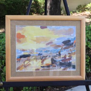 "Golden Hour by the Ocean’s Edge" Framed Painting